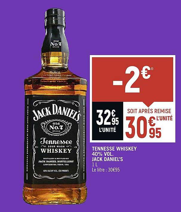 tennesse whiskey 40% vol. jack daniel's