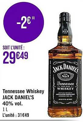 tennessee whiskey jack daniel's 40% vol.