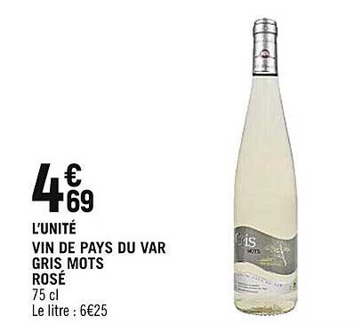 vin de pays du var gris mots rosé