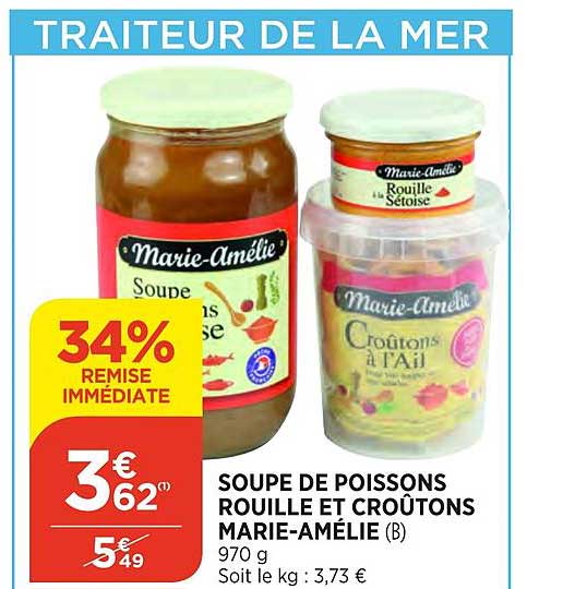 Soupe De Poissons Rouille Et Croûtons Marie Amélie 34% De Remise Immédiate