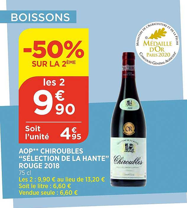 aop chiroubles sélection de la hante rouge 2018 -50% sur le 2ème