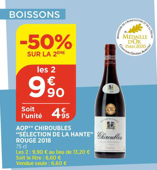 aop chiroubles sélection de la hante rouge 2018 -50% sur le 2ème