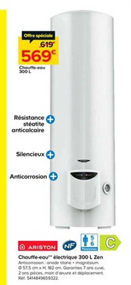 chauffe eau électrique 300 l zen ariston