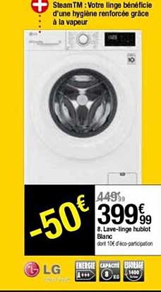 lave linge hublot blanc lg