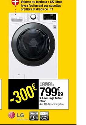 lave linge hublot blanc lg