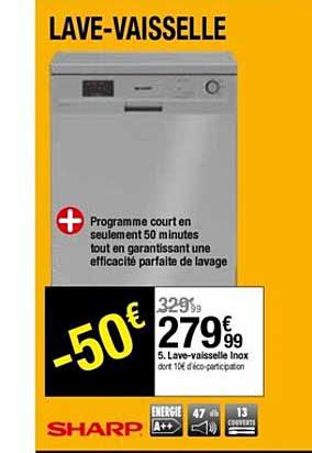 lave vaisselle inox sharp