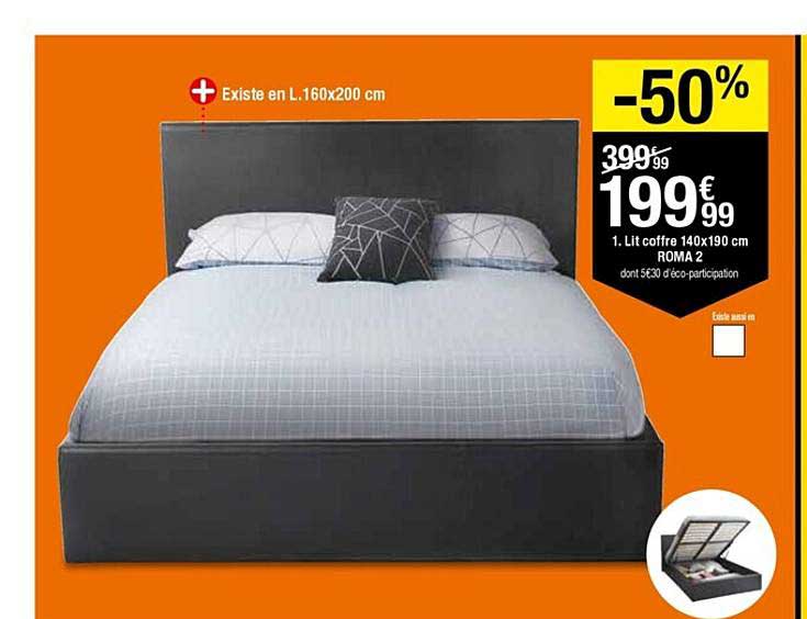 lit coffre 140x190 cm roma 2