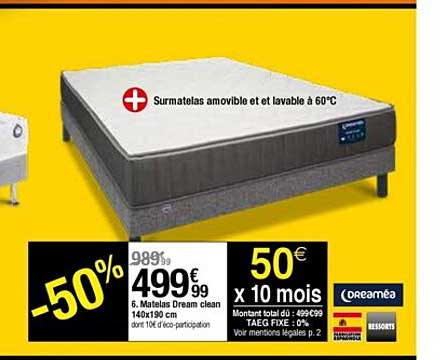 matelas drean clean dreaméa