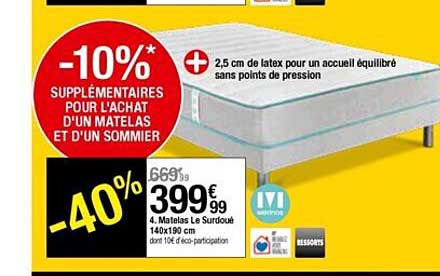 matelas le surdoué 140x190 cm