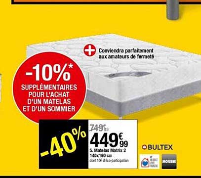 matelas matrix 2 bultex