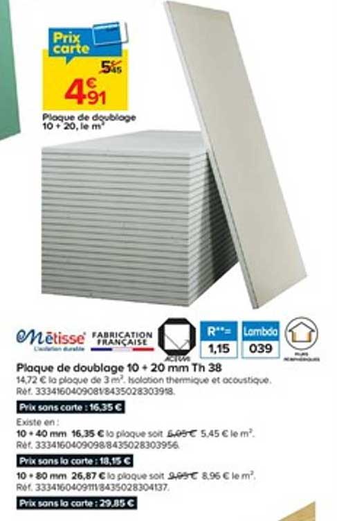 plaque de doublage metisse