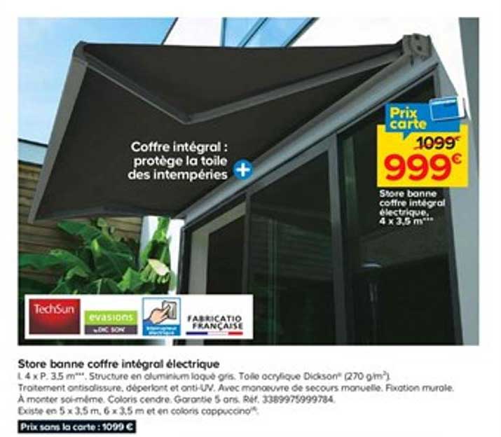 store banne coffre intégral électrique