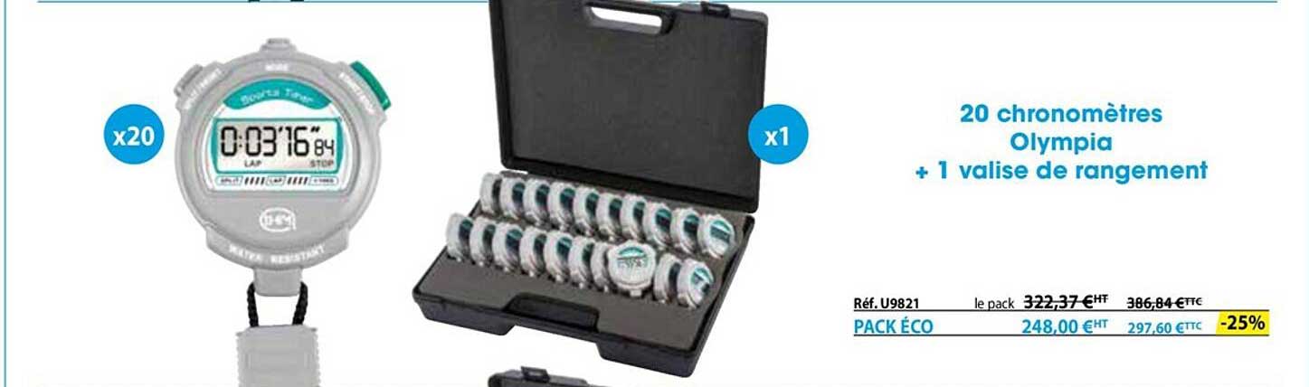 20 chronomètres olympia + 1 valise de rangement