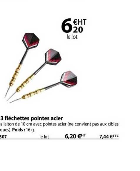 3 fléchettes pointes acier