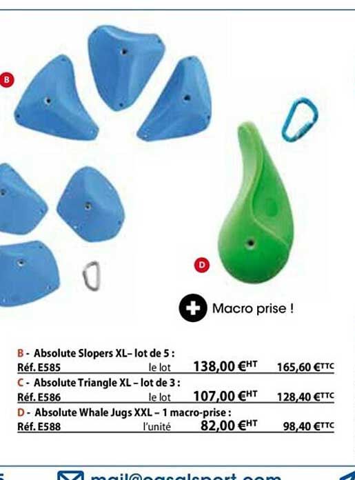 absolute slopers xl - lot de 5, absolute whale jugs xxl