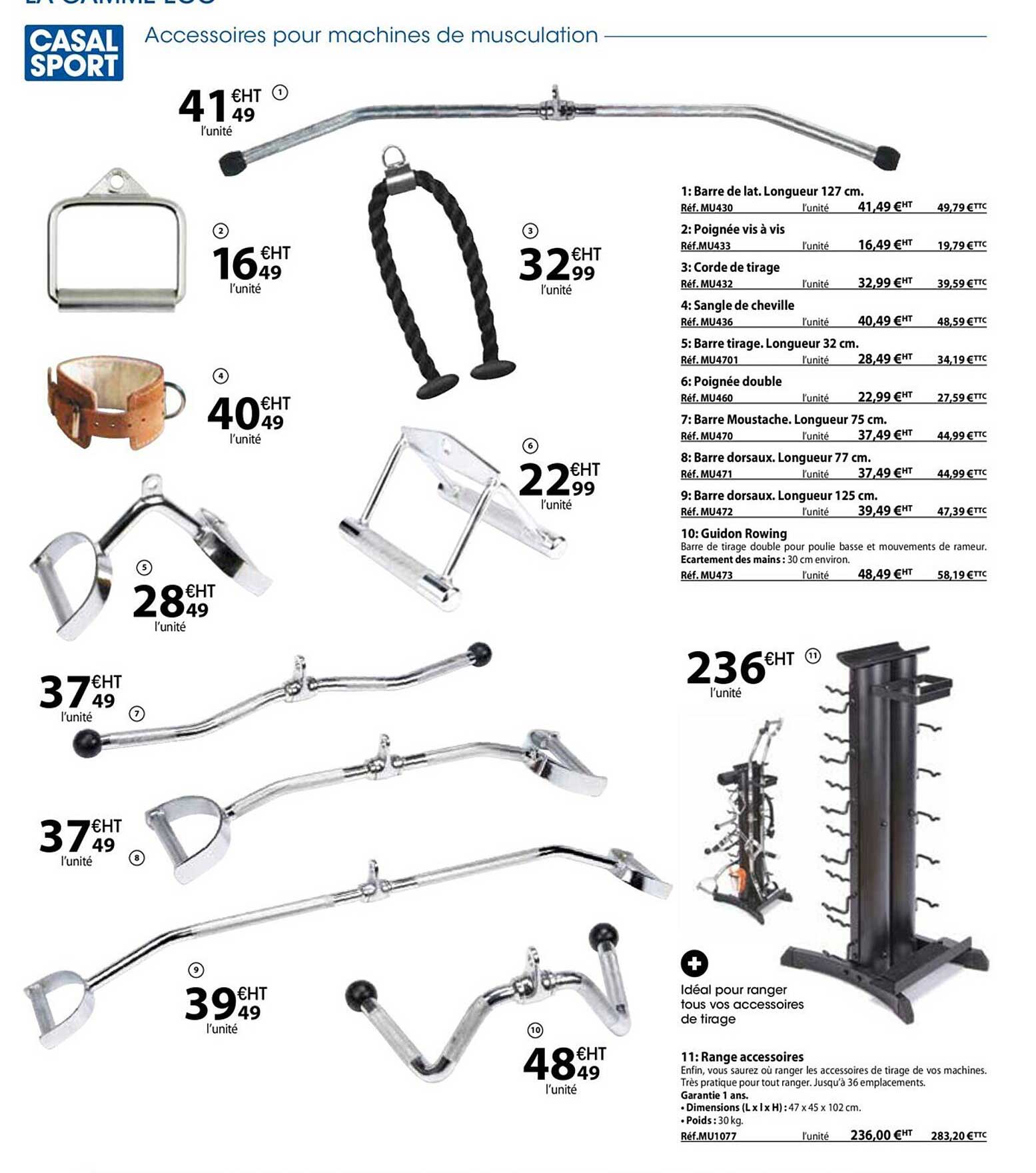 accessoires pour machines de musculation