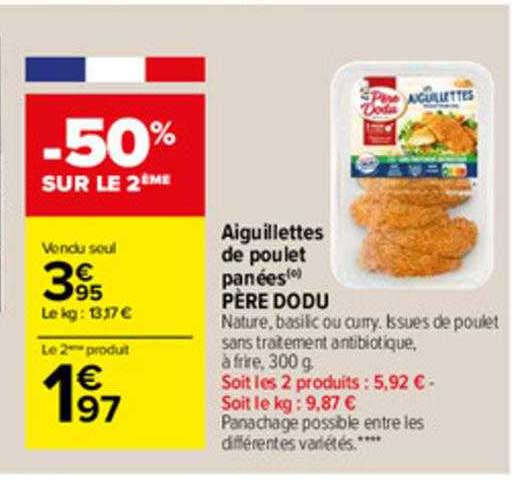 aiguillettes de poulet panées père dodu