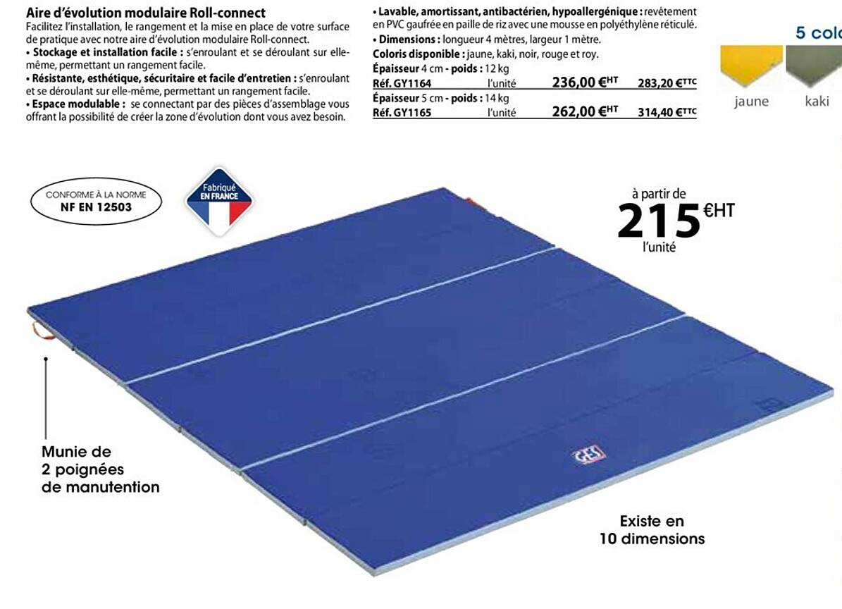 aire d'évolution modulaire roll-connect