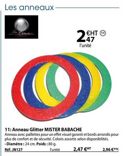 anneau glitter mister babache