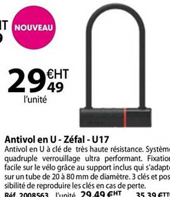 antivol en u - zéfal - u17