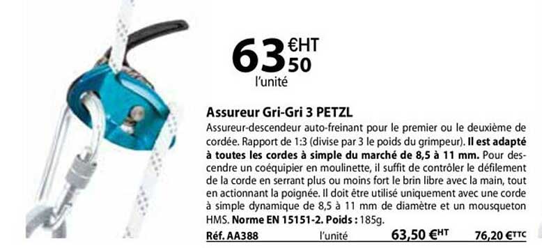 assureur gri-gri 3 petzl