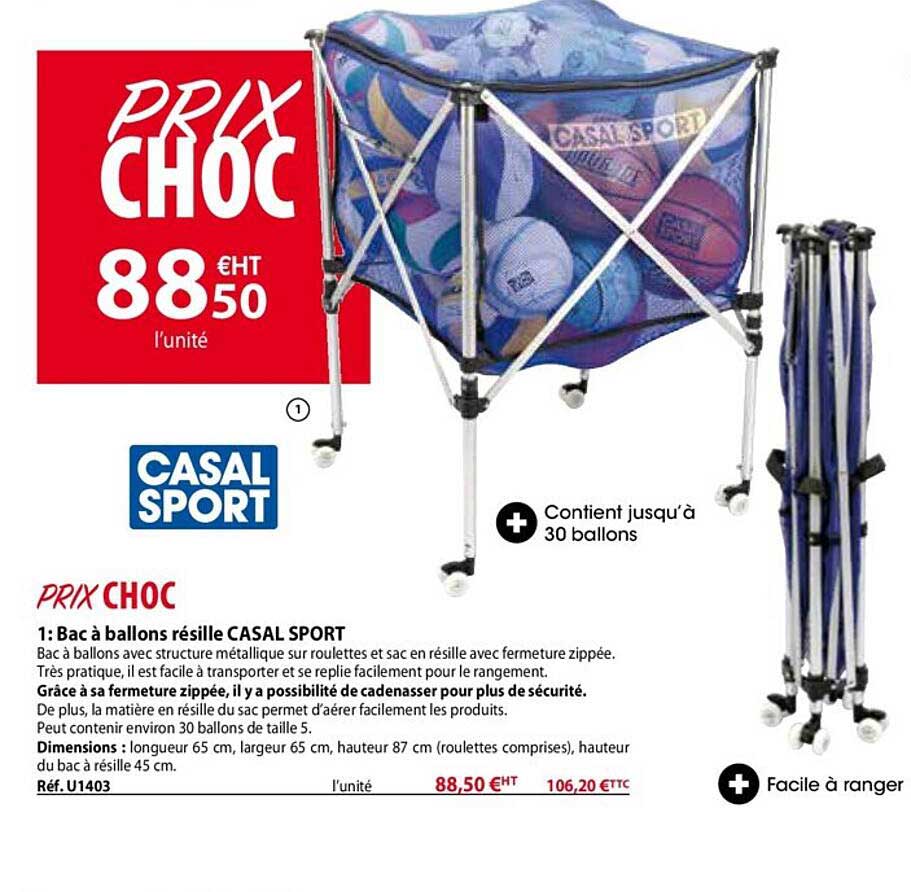 bac à ballons résille casal sport