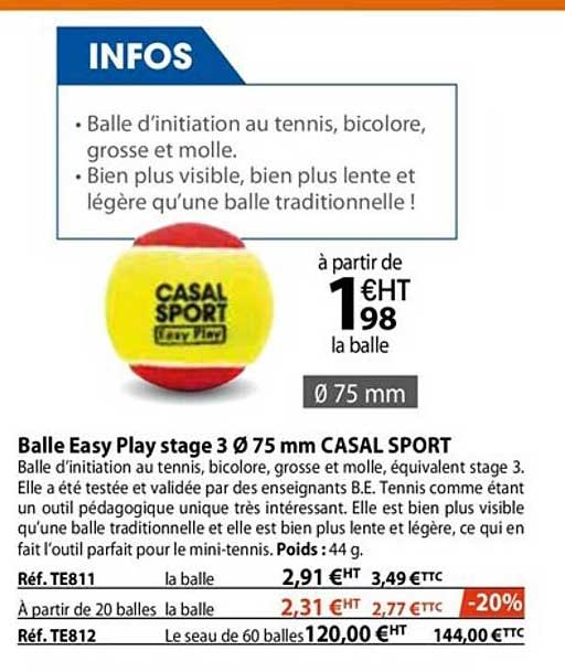 balle easy play stage 3 ø 75 mm casal sport