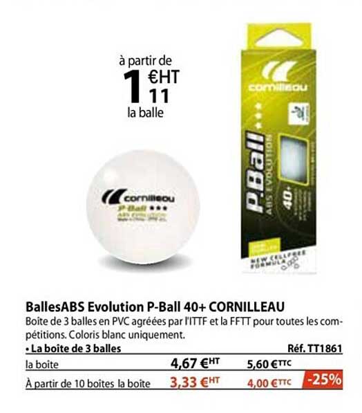 balles abs evolution p-ball 40+ cornilleau