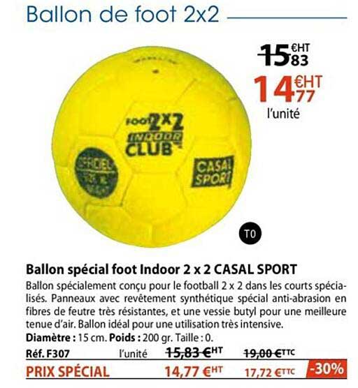 ballon spécial foot indoor 2 x 2 casal sport