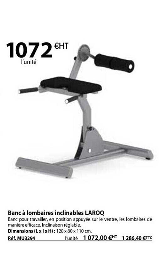 banc à lombaires inclinables laroq
