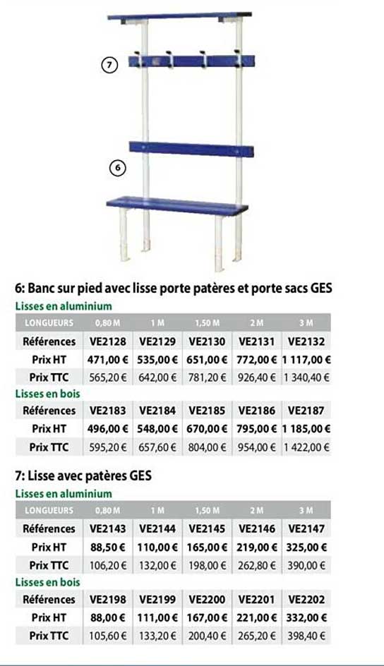 banc sur pied lisse porte patères et porte sacs ges, lisse avec patères ges