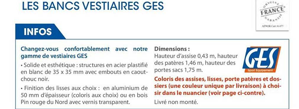 Bancs Vestiaires Ges