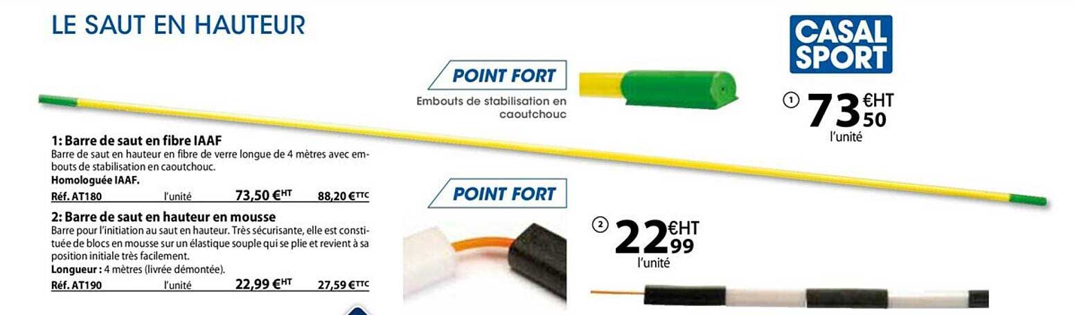 Barre De Saut En Fibre Iaaf, Barre De Saut En Hauteur En Mousse