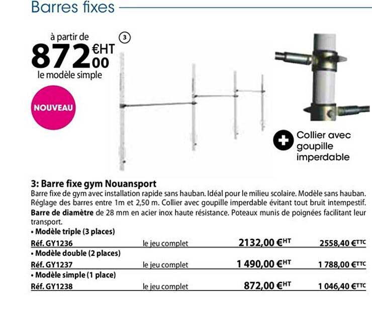 barre fixe gym nouansport