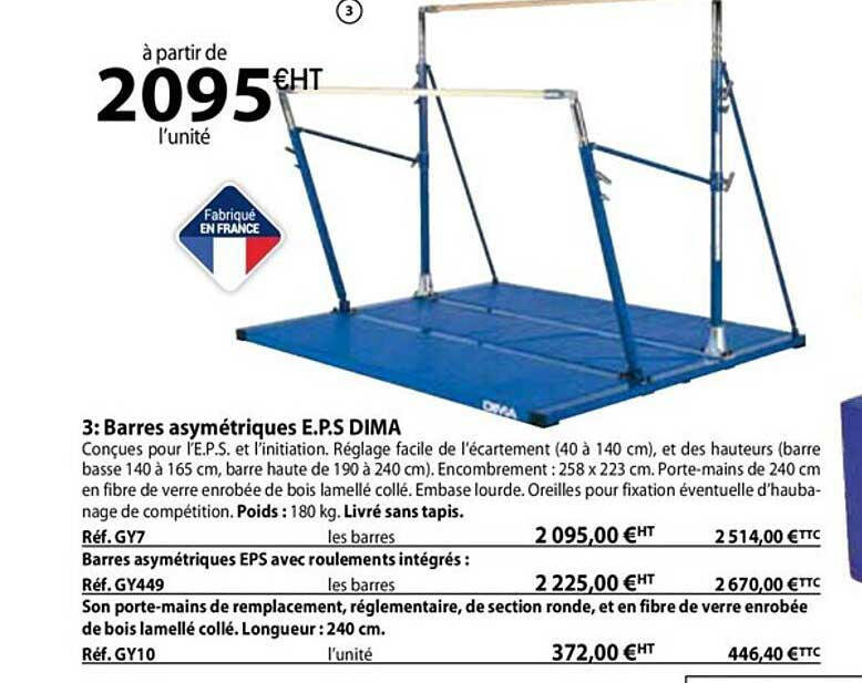 barres asymétriques e.p.s dima