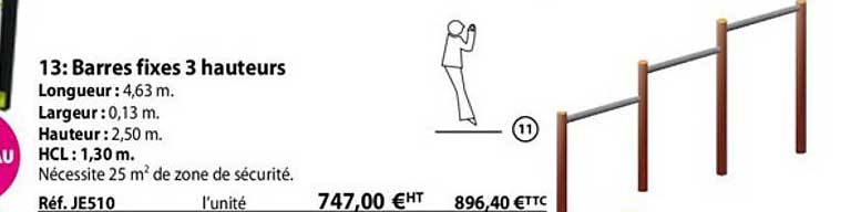 barres fixes 3 hauteurs