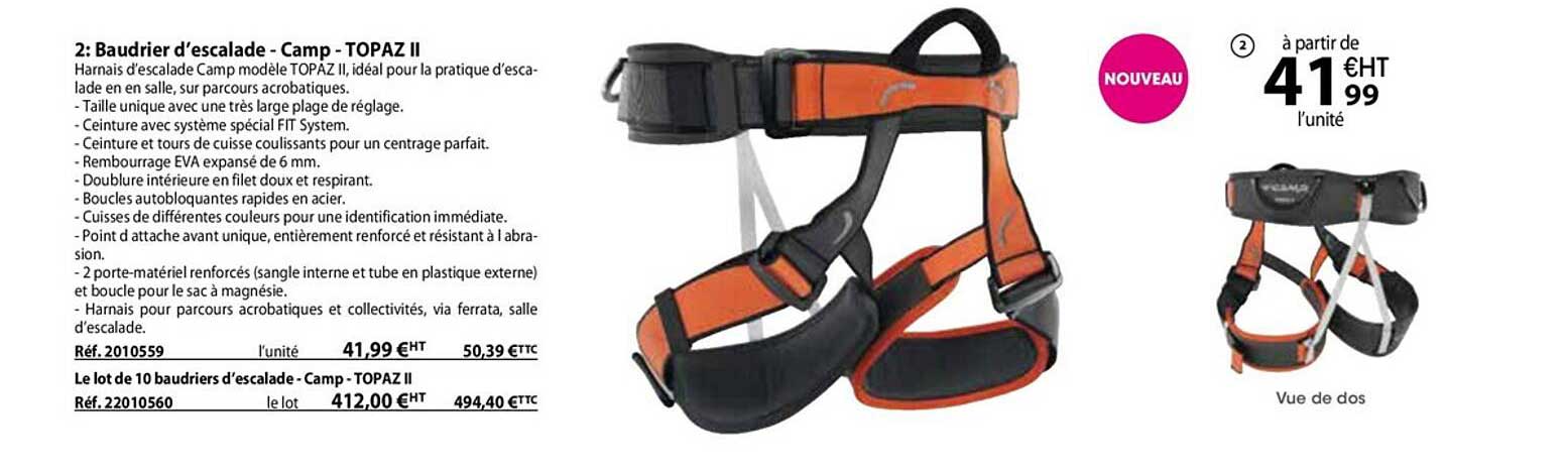 baudrier d'escalade - camp - topaz II