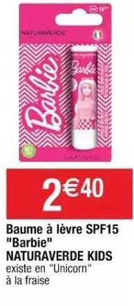 Baume à Lèvre Spf15 "barbie" Naturaverde Kids