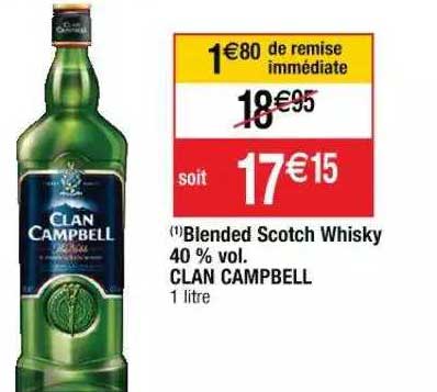 blended scotch whisky 40% vol. clan campbell