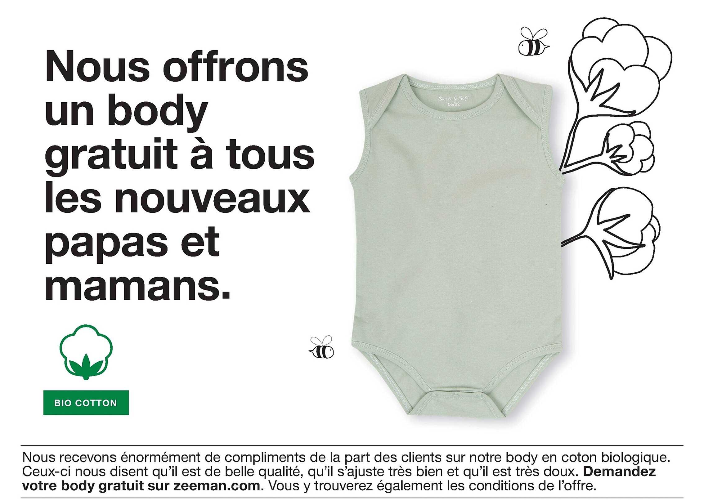 body gratuit à tous les nouveaux papas et mamans