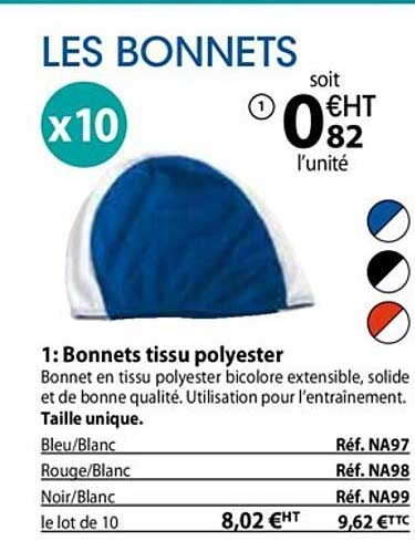 bonnets tissu polyester