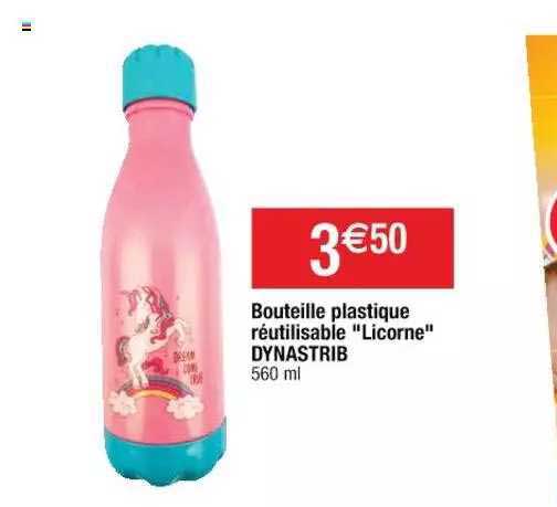 bouteille plastique réutilisable "licorne" dynastrib