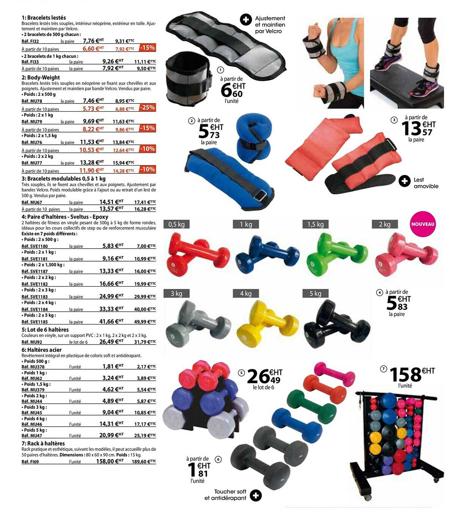 bracelets lestés, body weight, bracelet modulable 0,5 à 1 kg, paire d'haltère sveltus - epoxy, lot de 6 haltères, rack à haltères