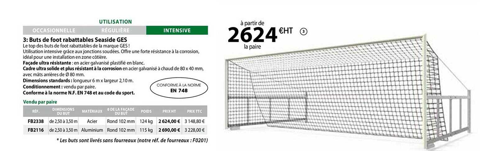 buts de foot rabattables seaside ges