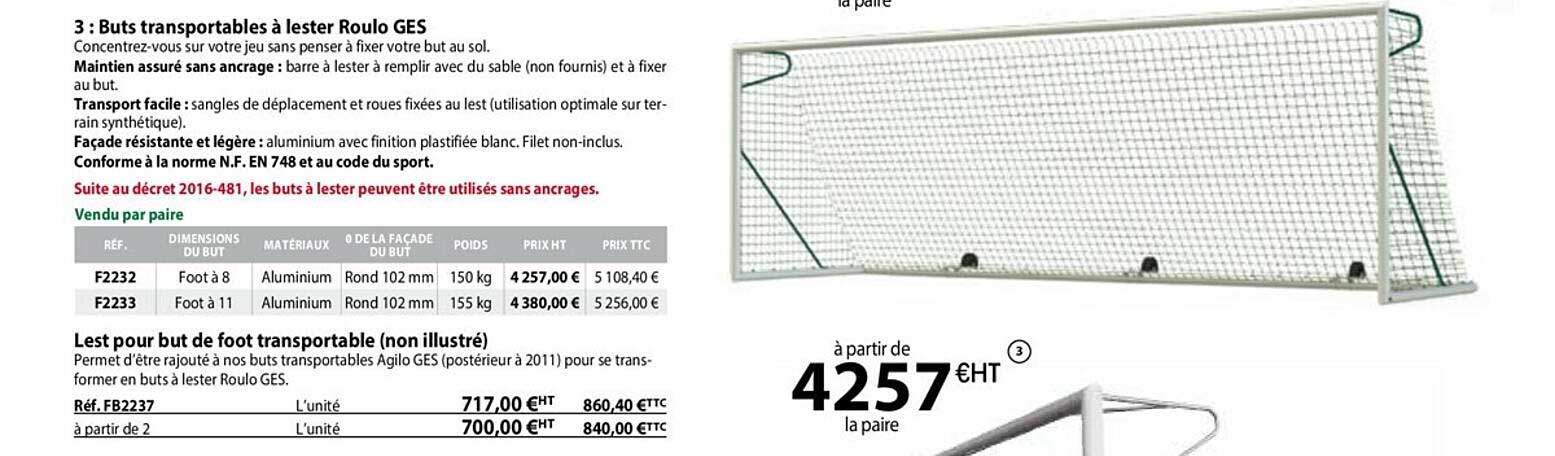 buts transportables à lester roulo ges