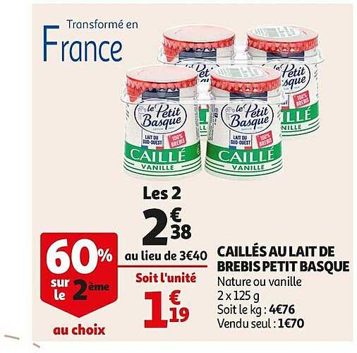 Caillés Au Lait De Brebis Petit Basque