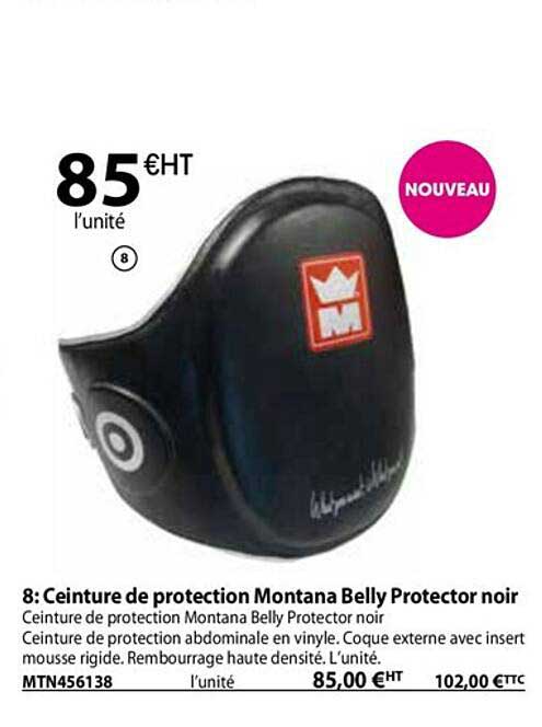 ceinture de protection montana belly protector noir