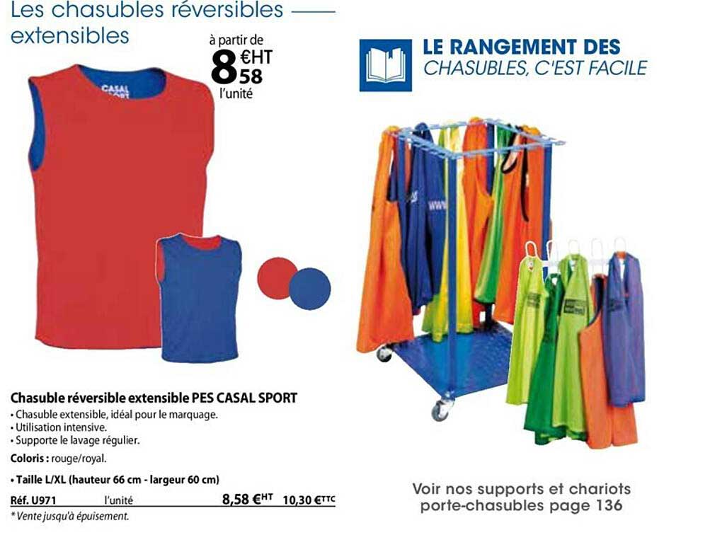 chasuble réversible extensible pes casal sport