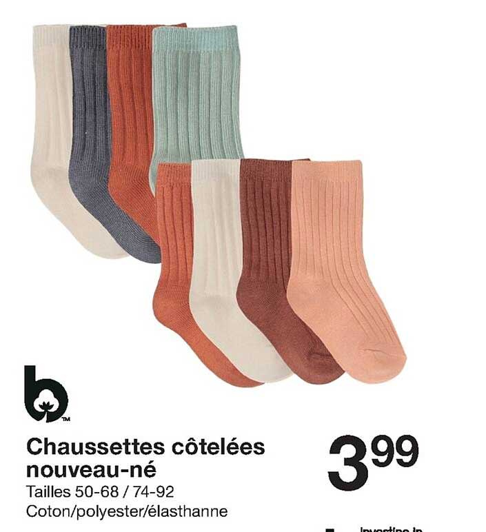 chaussettes côtelées nouveau-né