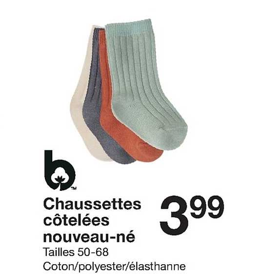 chaussettes côtelées nouveau-né